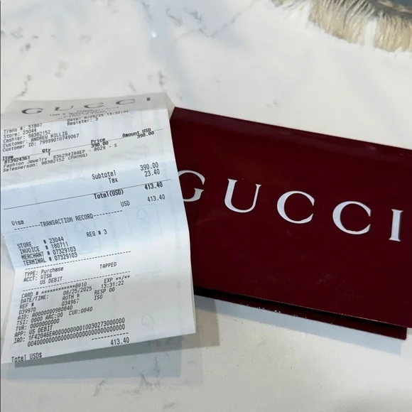 Gucci Black Bracelet with Gold Chain purchased 8/25/2025 - Picture 5 of 5